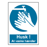 Påbudsskilt - HUSK - At vaske hænder