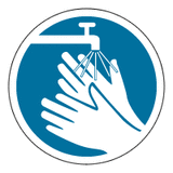 Påbudsskilt - HUSK - At vaske hænder (rund)