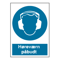 Påbudsskilt - Høreværn påbudt