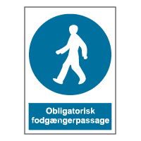 Påbudsskilt - Obligatorisk forgængerpassage