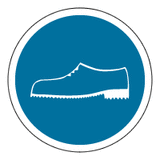 Påbudsskilt - Skridsikkert fodtøj påbudt (rund)