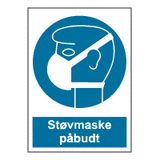 Påbudsskilt - Støvmaske påbudt