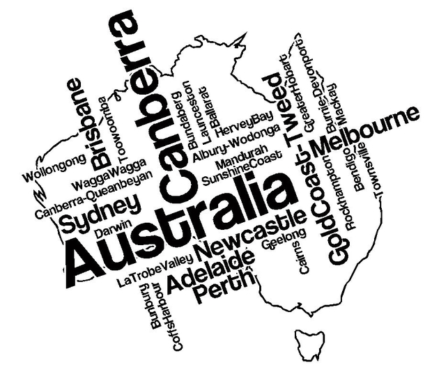 Wallsticker Kort - Australien