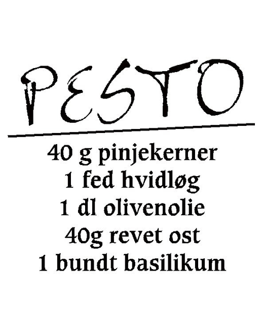 Wallsticker Pesto opskrift