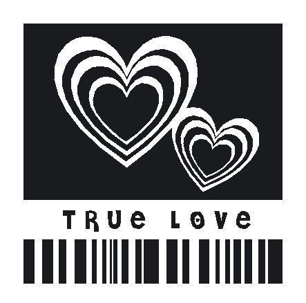 Wallsticker True love med stregkode