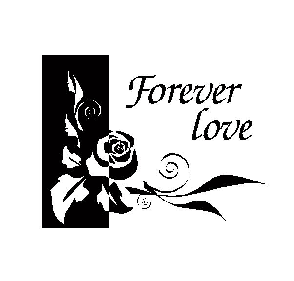 Wallsticker Forever love med rose