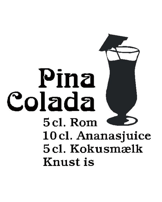 Wallsticker opskrift på Pina Colada