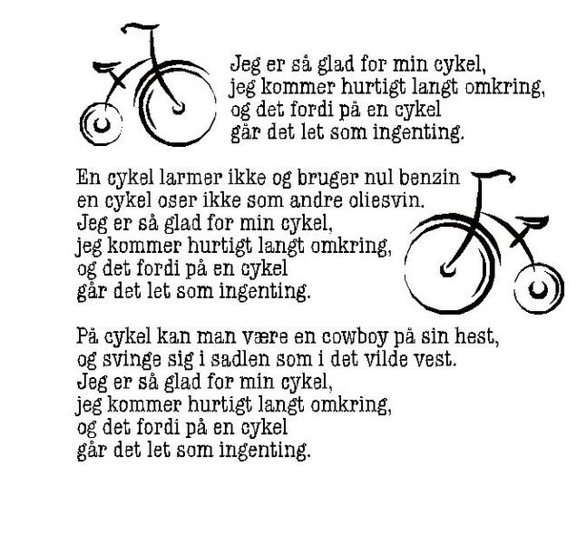 er så glad for min cykel » Skiltefirma - Wika Skilte