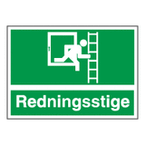 Henvisningsskilt - Redningsstige