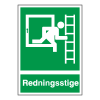 Henvisningsskilt - Redningsstige