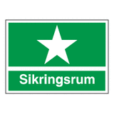 Henvisningsskilt - Sikringsrum