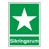 Henvisningsskilt - Sikringsrum