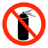 Forbudsskilt - Brug af aerosoler forbudt (rund)