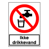 Forbudsskilt - Ikke drikkevand
