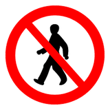 Forbudsskilt - Ingen adgang for fodgængere (rund)