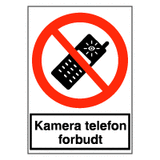 Forbudsskilt - Kamera telefon forbudt