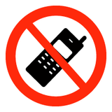 Forbudsskilt - Mobiltelefon forbudt (rund)
