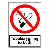 Forbudsskilt - Tobaksrygning forbudt