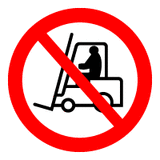 Forbudsskilt - Truckkørsel ikke tilladt (rund)