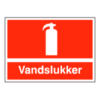 Brandskilte - Vandslukker