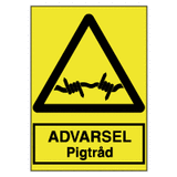 Advarselsskilte - Advarsel - pigtråd