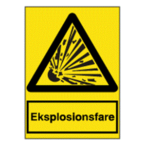 Advarselsskilte - Eksplosionsfare