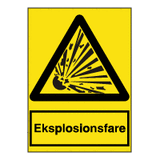 Advarselsskilte - Eksplosionsfare