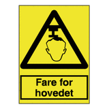 Advarselsskilte - Fare for hovedet