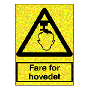 Advarselsskilte - Fare for hovedet