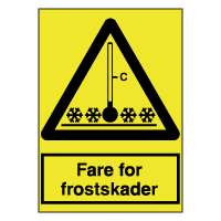 Advarselsskilte - Fare for frostskader