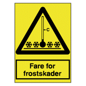 Advarselsskilte - Fare for frostskader