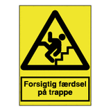 Advarselsskilte - Forsigtig færdsel på trappe