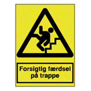 Advarselsskilte - Forsigtig færdsel på trappe