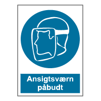 Påbudsskilt - Ansigtsværn påbudt