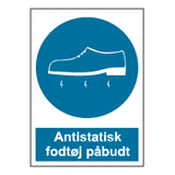 Påbudsskilt - Antistatisk fodtøj påbudt