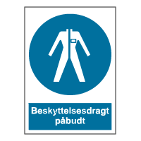 Påbudsskilt - Beskyttelsesdragt påbudt