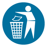 Påbudsskilt - Hold området fri for affald (rund)